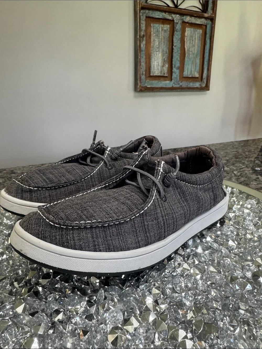 Sonoma Charcoal Fabric Slip-On Sneakers NWOT 2